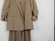 Vorschaubild 3 von Damen Business Kostüm Rock Blazer Set Beige Gr. 40