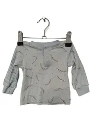 Vorschaubild 1 von Baby Pullover Gr. 56 Hellblau Rippstrick mit Federn Muster Casual