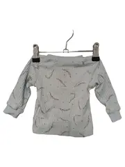 Vorschaubild 2 von Baby Pullover Gr. 56 Hellblau Rippstrick mit Federn Muster Casual