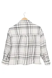 Vorschaubild 2 von Damen Hemdbluse kariert Weiß Gr. 32/XS Casual Langarm