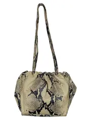 Vorschaubild 1 von Damen Henkeltasche Leder Beige Schlangenmuster Vintage Elegant