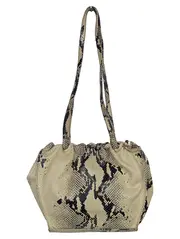 Vorschaubild 2 von Damen Henkeltasche Leder Beige Schlangenmuster Vintage Elegant