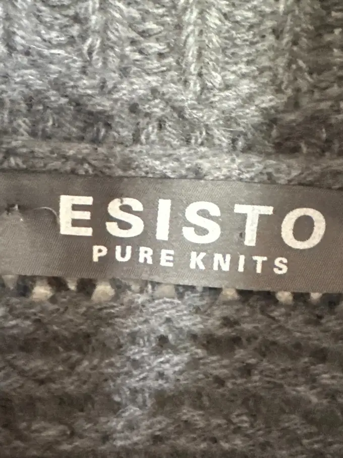 ESISTO Damen Pullover Strick Rollkragen Grau L/XL Baumwolle Kaschmir