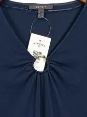 Vorschaubild 3 von Damen Langarmshirt Ring-Detail Gr. 36/S Blau Casual Bluse