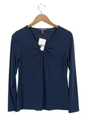 Vorschaubild 1 von Damen Langarmshirt Ring-Detail Gr. 36/S Blau Casual Bluse