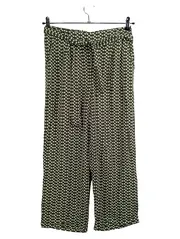 Vorschaubild 1 von Damen Stoffhose Weites Bein Oliv Gepunktet Gr. 36 S