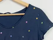 Vorschaubild 2 von EDC Damen T-Shirt Sternenmuster Gr. 36/S Blau Casual Kurzarm