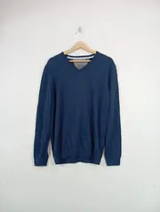 Vorschaubild 2 von Herren Pullover V-Ausschnitt Blau Gr. 50;L