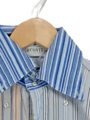 Vorschaubild 3 von Herren Business Hemd gestreift Gr. 40/XL Blau Baumwolle Langarm
