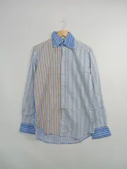 Vorschaubild 2 von Herren Business Hemd gestreift Gr. 40/XL Blau Baumwolle Langarm