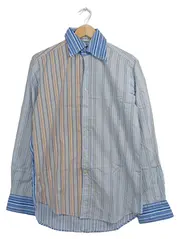 Vorschaubild 1 von Herren Business Hemd gestreift Gr. 40/XL Blau Baumwolle Langarm