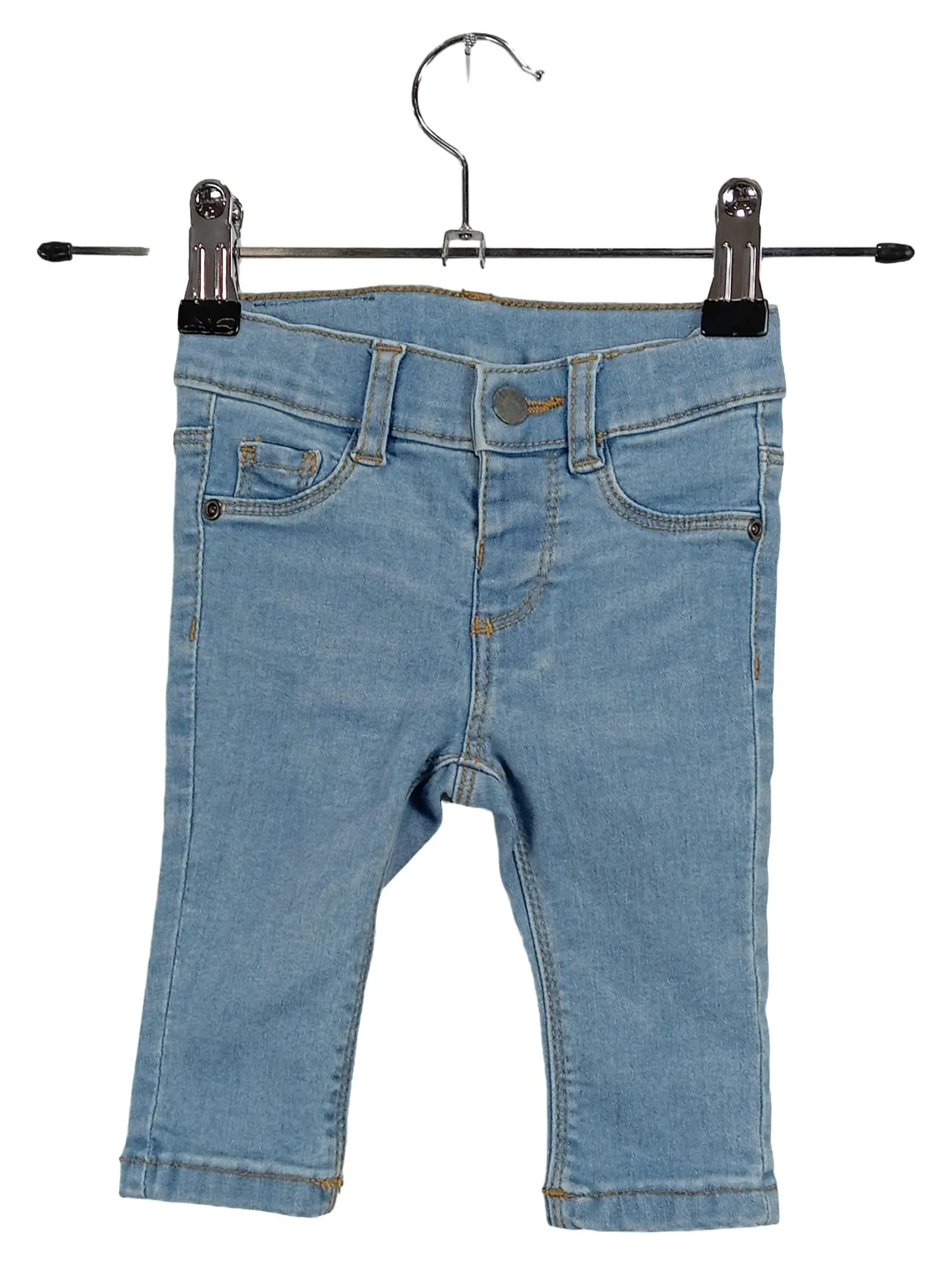 JBC Mom Jeans Kinder Baumwolle Blau Nieten Knopf Gr. 62 Casual