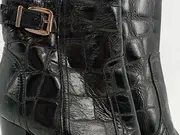 Vorschaubild 5 von Damen Stiefeletten Gr. 37 Leder Kroko Optik Reißverschluss Schnalle