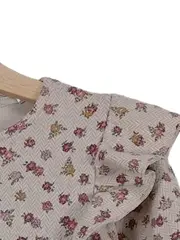 Vorschaubild 3 von Freizeitkleid Mädchen Blumenmuster Rüschen Baumwolle Beige Gr. 110