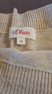 Vorschaubild 2 von Damen Pullover Gr. 36 S Beige Langarm Basic Strick