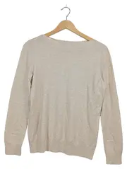Vorschaubild 1 von Damen Pullover Gr. 36 S Beige Langarm Basic Strick