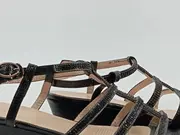 Vorschaubild 4 von Damen Sandaletten Gr. 38 Schwarz Keilabsatz Strass Riemchen Elegant