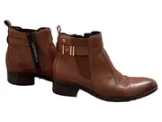 Vorschaubild 1 von Stiefeletten Damen Leder Braun Reißverschluss Gr. 38 Casual