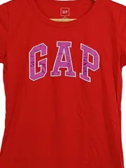 Vorschaubild 2 von Damen T-Shirt Gr. 32/XXS Rot Casual Kurzarm Logo-Print