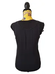 Vorschaubild 3 von EDC Damen Unterhemd Tanktop Basic Schwarz Gr. L Baumwolle Elasthan