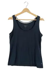 Vorschaubild 1 von EDC Damen Unterhemd Tanktop Basic Schwarz Gr. L Baumwolle Elasthan