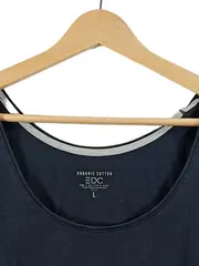 Vorschaubild 4 von EDC Damen Unterhemd Tanktop Basic Schwarz Gr. L Baumwolle Elasthan