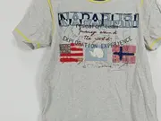 Vorschaubild 4 von Kinder T-Shirt Kurzarm Baumwolle Logo Print Grau Gr. 152