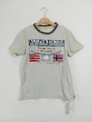 Vorschaubild 2 von Kinder T-Shirt Kurzarm Baumwolle Logo Print Grau Gr. 152