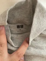 Vorschaubild 3 von Herren Pullover Grau M Melierter Rollkragen Langarm Basic Baumwolle