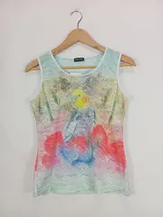 Vorschaubild 2 von Damen Top Kakadu Motiv Mehrfarbig Gr. 38/M Strass Freizeit