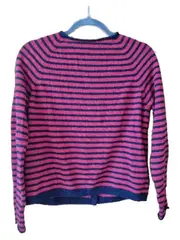 Vorschaubild 5 von Strickjacke Kinder Gr. 98/104 Rot Gestreift Wolle Kaschmir
