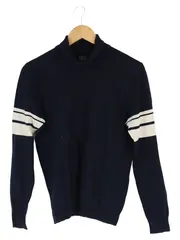 Vorschaubild 1 von Herren Pullover Rollkragen Gestreift Schwarz Gr. 46/S Klassisch Streetwear