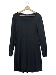 Vorschaubild 1 von Strickkleid Damen Gr. M Schwarz Meliert Langarm A-Linie