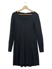 Vorschaubild 2 von Strickkleid Damen Gr. M Schwarz Meliert Langarm A-Linie