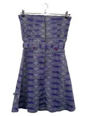 Vorschaubild 2 von Damen Freizeitkleid Gr. 38/M Lila Grafisches Muster Baumwolle Elasthan