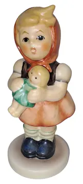 Vorschaubild 1 von Künstlerpuppe Mädchen mit Puppe Nostalgisch Mehrfarbig 8cm