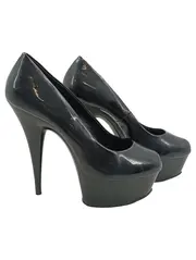 Vorschaubild 1 von Plateau Pumps Damen Gr. 40 Schwarz Lack High Heels 16cm