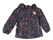 Vorschaubild 1 von Outdoorjacke Mädchen Gr. 80 Blau Blumenmuster Kapuze
