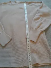 Vorschaubild 7 von Damen Pullover Rippstrick Basic Langarm Beige Gr. M