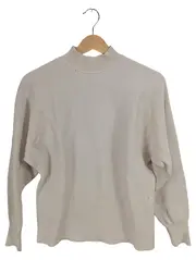 Vorschaubild 1 von Damen Pullover Rippstrick Basic Langarm Beige Gr. M