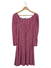 Vorschaubild 1 von Damen Freizeitkleid Blumenmuster Gr. S/36 Rosa Viskose