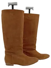 Vorschaubild 1 von Damen Wildleder Stiefel Braun Gr. 39 Casual Slip-On