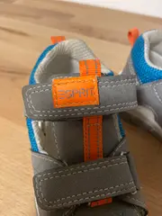 Vorschaubild 3 von Sandalen Kinder Gr. 20 Grau Orange Blau Klettverschluss Lauflernschuh