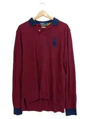 Vorschaubild 1 von Polo by Ralph Lauren Herren Poloshirt Langarm Rot Gr. 50/L Preppy