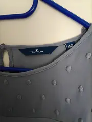 Vorschaubild 5 von Damen Hemdbluse Gr. 40 Blau Langarm Punkte Viskose Casual