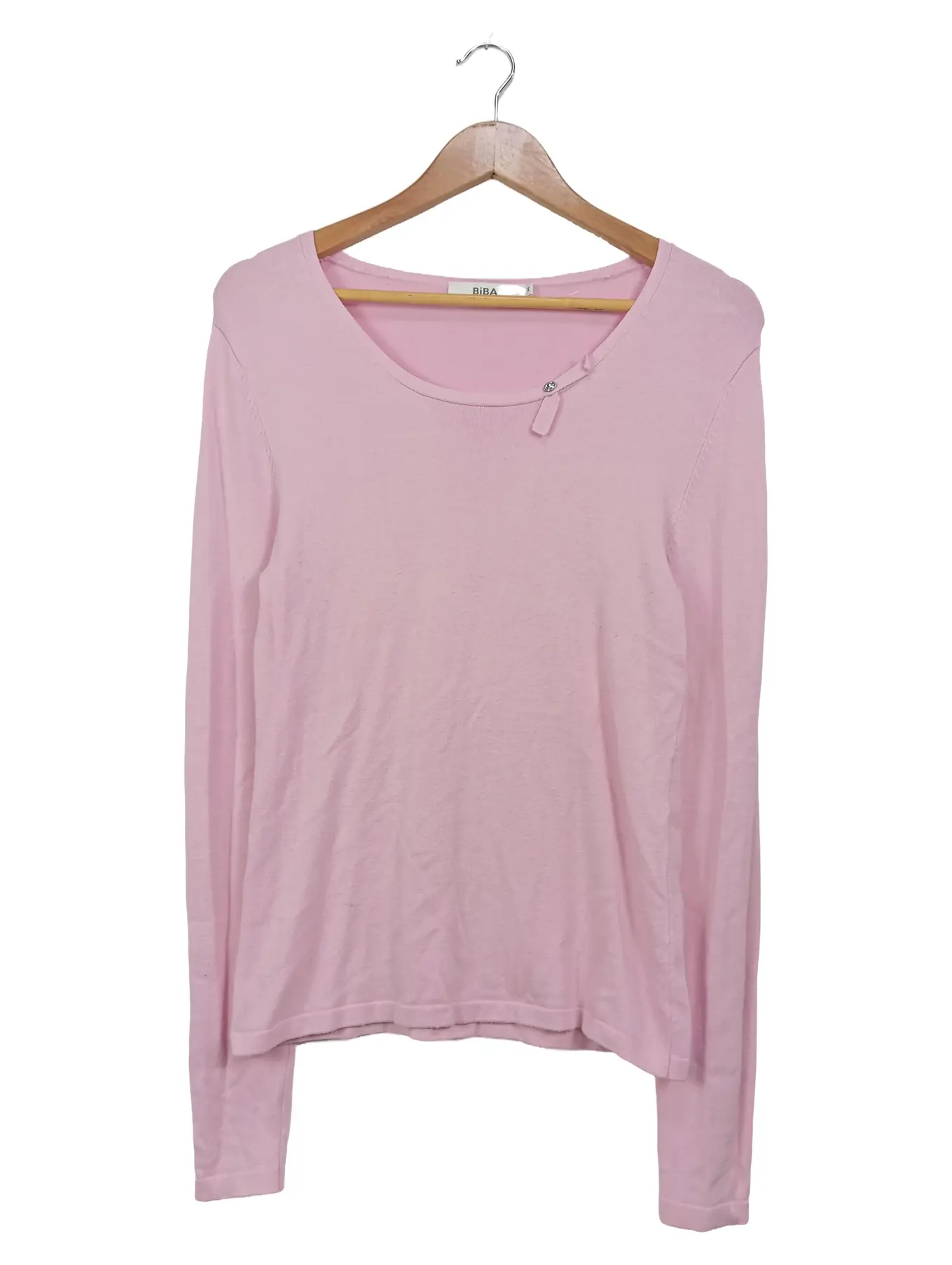 BIBA Damen Langarmshirt Gr. 1 Rosa Basic Shirt