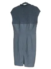 Vorschaubild 2 von Damen Businesskleid Gr. 38 Grau Ärmellos Strukturmuster