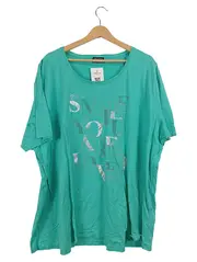 Vorschaubild 1 von Damen T-Shirt 54 7XL Türkis Schriftzug Glitzer Casual
