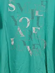 Vorschaubild 5 von Damen T-Shirt 54 7XL Türkis Schriftzug Glitzer Casual