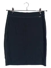 Vorschaubild 1 von Damen Bleistiftrock Gr. 38 M Schwarz Basic Baumwolle